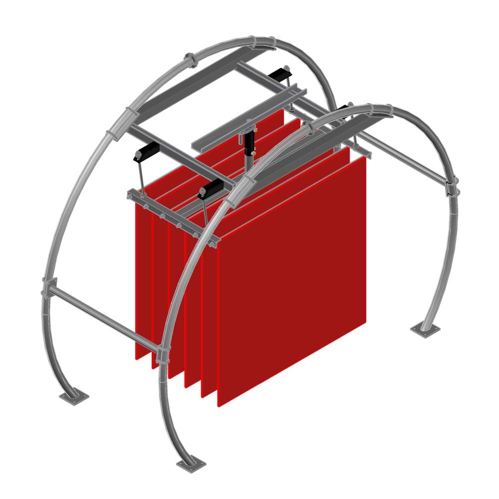 CAD drawing of XL mitter curtain